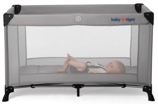 KINDERKRAFT - Utazó kiságy Baby Tiger VIKI szürke