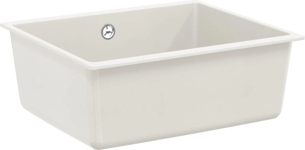 vidaXL Mosogató Fehér 530 x 460 mm 80% Kvarc és 20% Gyanta