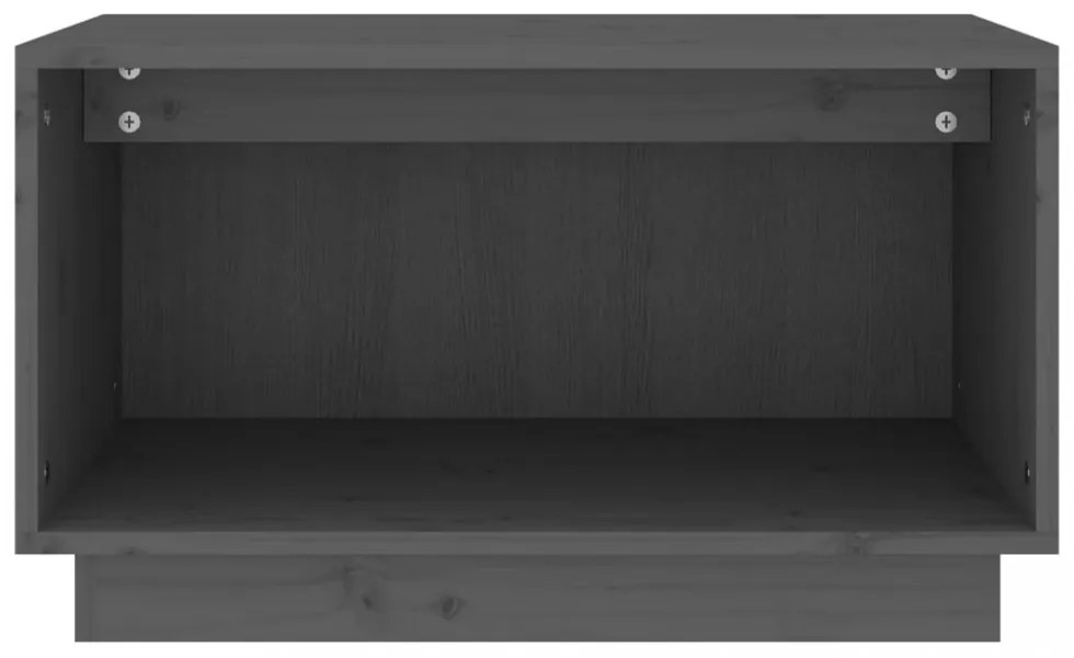szürke tömör fenyőfa TV-szekrény 60x35x35 cm