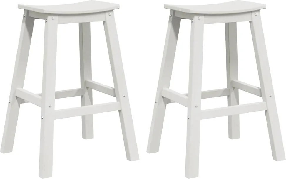 vidaXL Bárszék 2 pcs Fehér 52 x 43 x 73,5 cm HDPE
