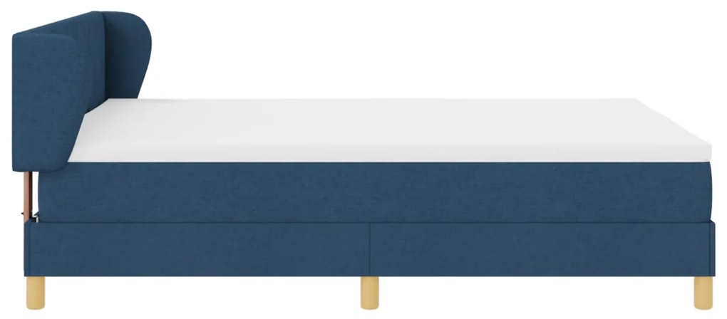 Boxspring Ágy Mattal - Kék, 160x200 cm, Szövet