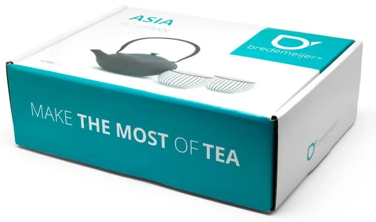 Fehér-fekete porcelán-öntöttvas teázó szett Shanxi – Bredemeijer