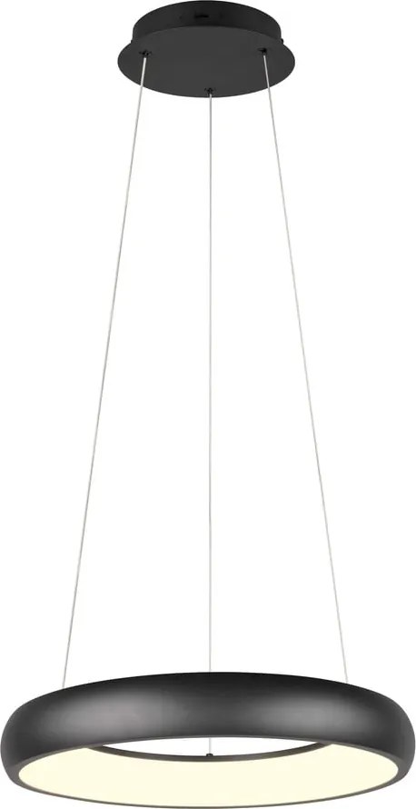 Matt fekete LED dimmelhető függőlámpa fém búrával ø 46 cm Cardona – Trio