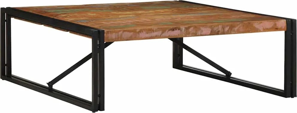 vidaXL többszínű tömör újrahasznosított fa dohányzóasztal 100x100x35cm