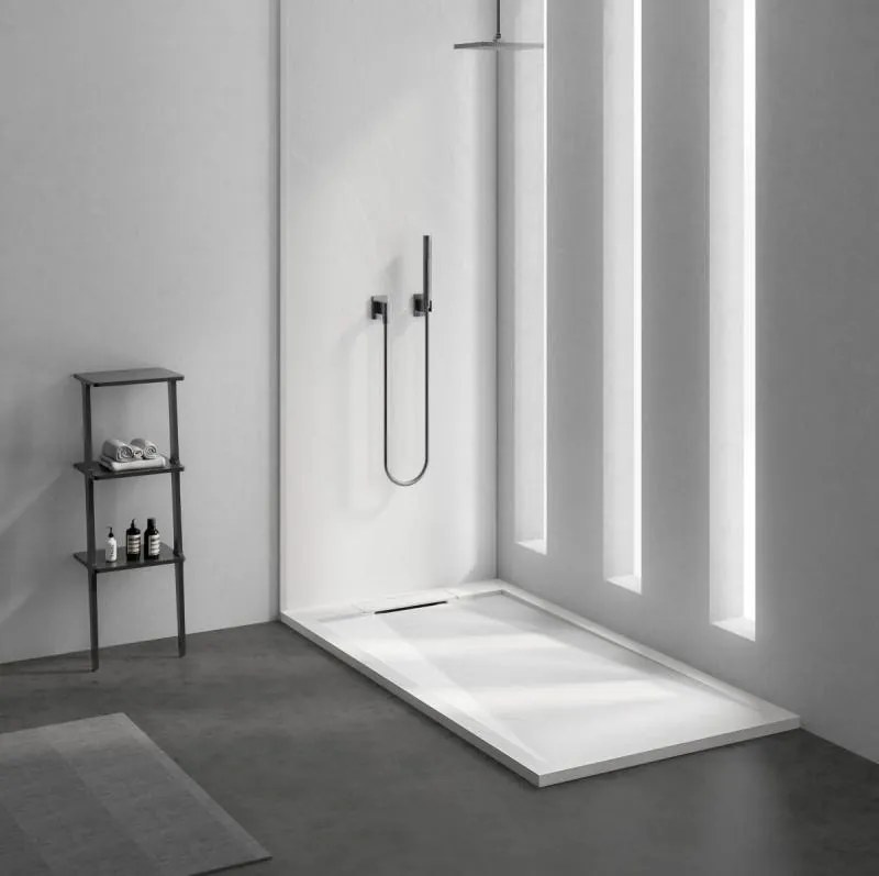 AREZZO design STONE pala hatású öntött márvány zuhanytálca, 120x90 cm-es, fehér (2 doboz)
