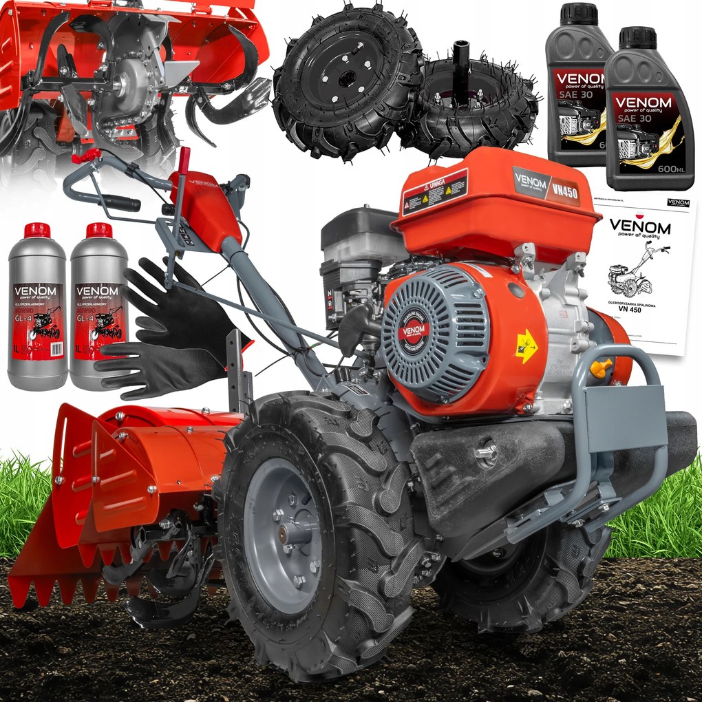 Erős Belsőégésű Talajmaró Meghajtó Venom Vaddisznó 60cm 223cc Kultivátor