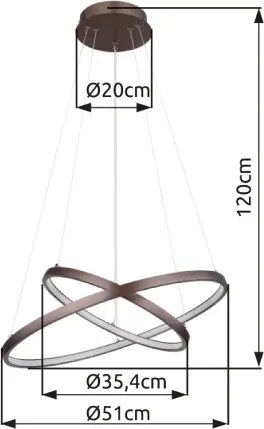 GLOBO 67192-42BR RALPH Modern Led Függesztett Lámpa IP20