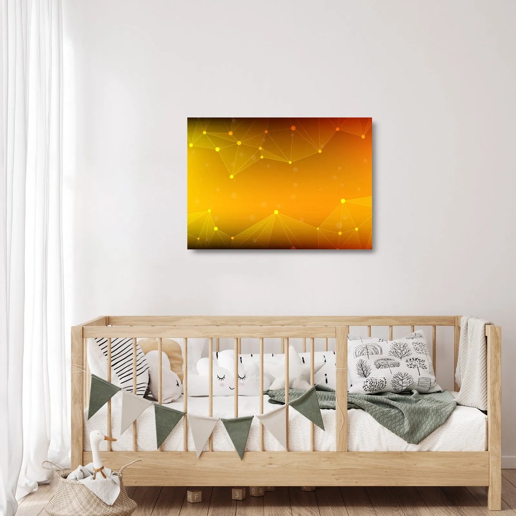 Absztrakt sárga kép (üvegen) (70x50 cm)