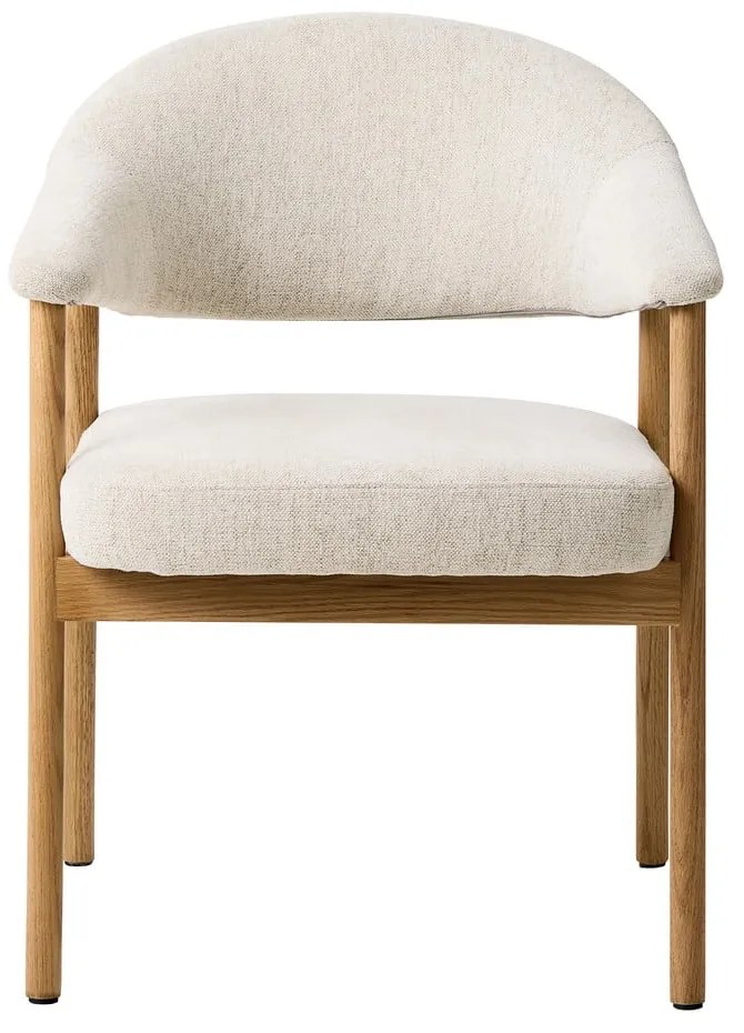 Krémszínű tölgyfa karfás étkezőfotel szett 2 db-os Elk – Unique Furniture