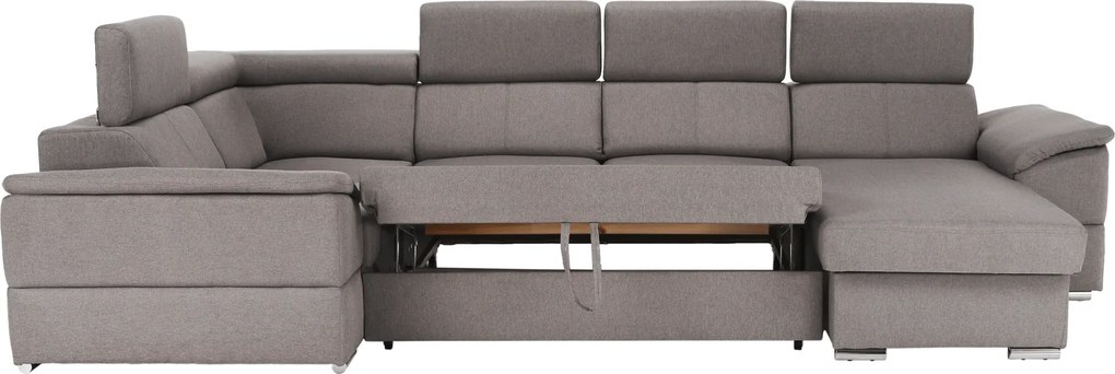 Ülőgarnitúra, szürkésbarna Taupe, jobbos kivitelezés, SEGORIA ROH U