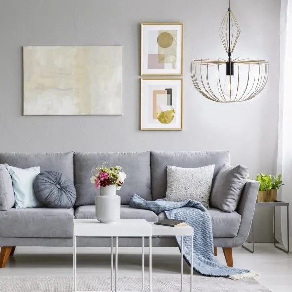 Csillár zsinóron JASMINA 1xE27/20W/230V átm. 40 cm arany