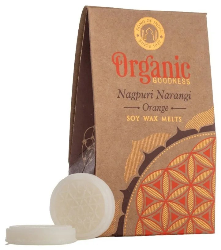 Organikus olvadó viasz Flower of Life érmékben, Nagpuri Narangi - Narancs