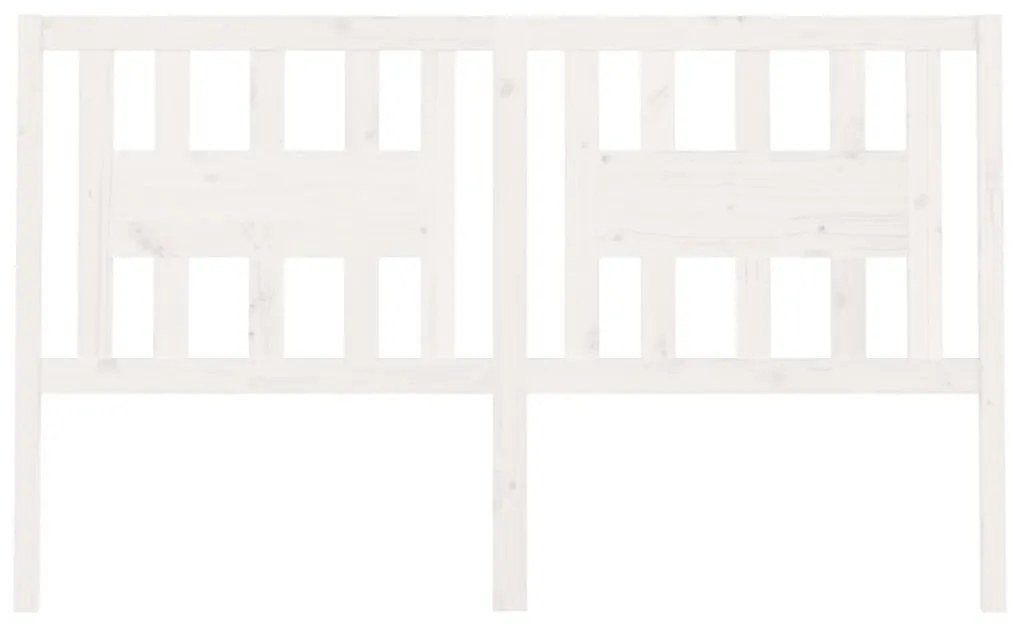 fehér tömör fenyőfa fejtámla 126 x 4 x 100 cm