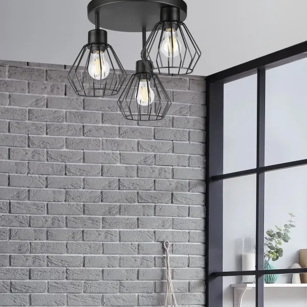 Felületre szerelhető csillár AUDREY 3xE27/60W/230V fekete