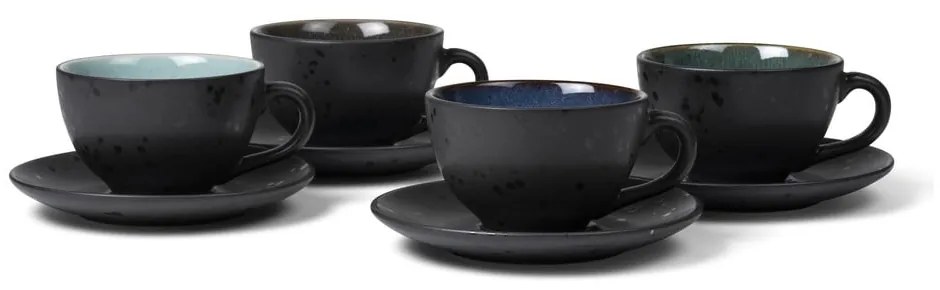 Fekete agyagkerámia csésze szett 4 db-os 240 ml Black/Mix – Bitz