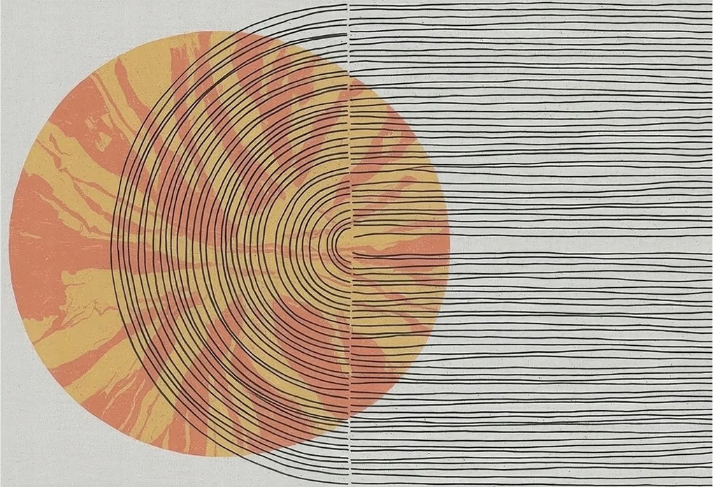 Flizelina Dekoratív Fotótapéta Hálószoba Kör vonalakkal 152x104 Ragasztó
