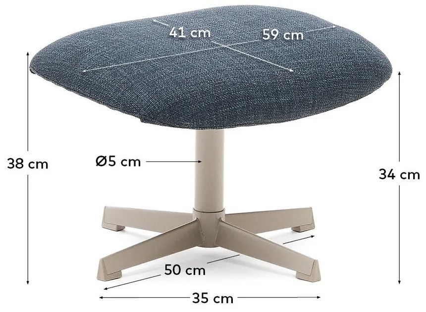 Szürkéskék lábtartó Jaspe – Kave Home