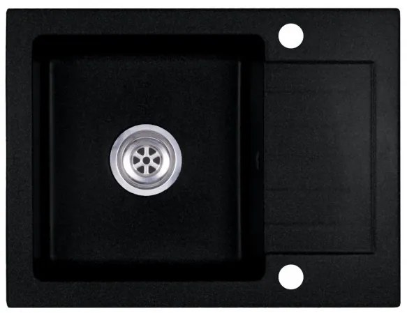 Laneo V575-44C Gránit Mosogató + Csap + Dugóemelő (fekete)