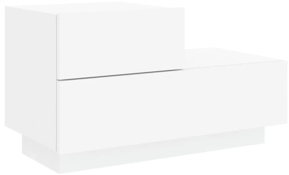 fehér éjjeliszekrény LED-világítással 70 x 36 x 40,5 cm