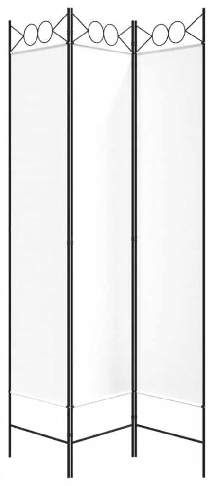 fehér 3 paneles szövetparaván 120x200 cm
