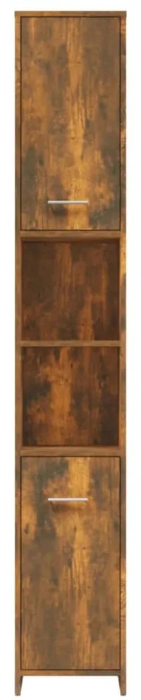 füstös tölgy színű szerelt fa fürdőszobaszekrény 30x30x183,5 cm