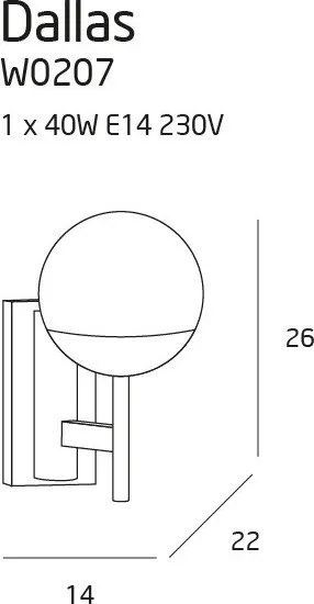Fali Lámpa Arany DALLAS MAXLIGHT W0207