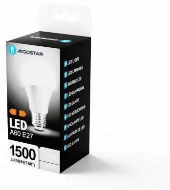 LED IZZÓ A60 E27 15W 190° HIDEG FEHÉR 6500K AIGOSTAR