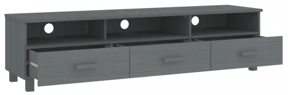 HAMAR sötétszürke tömör fenyőfa TV-szekrény 158 x 40 x 40 cm