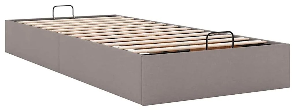 Ottomán tópszínű szövet ágykeret matrac nélkül 100x200 cm