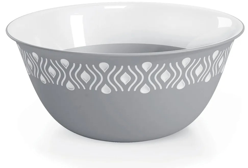 STEFANPLAST Műanyag tál Tosca 29 cm átmérőjű fehér/szürke