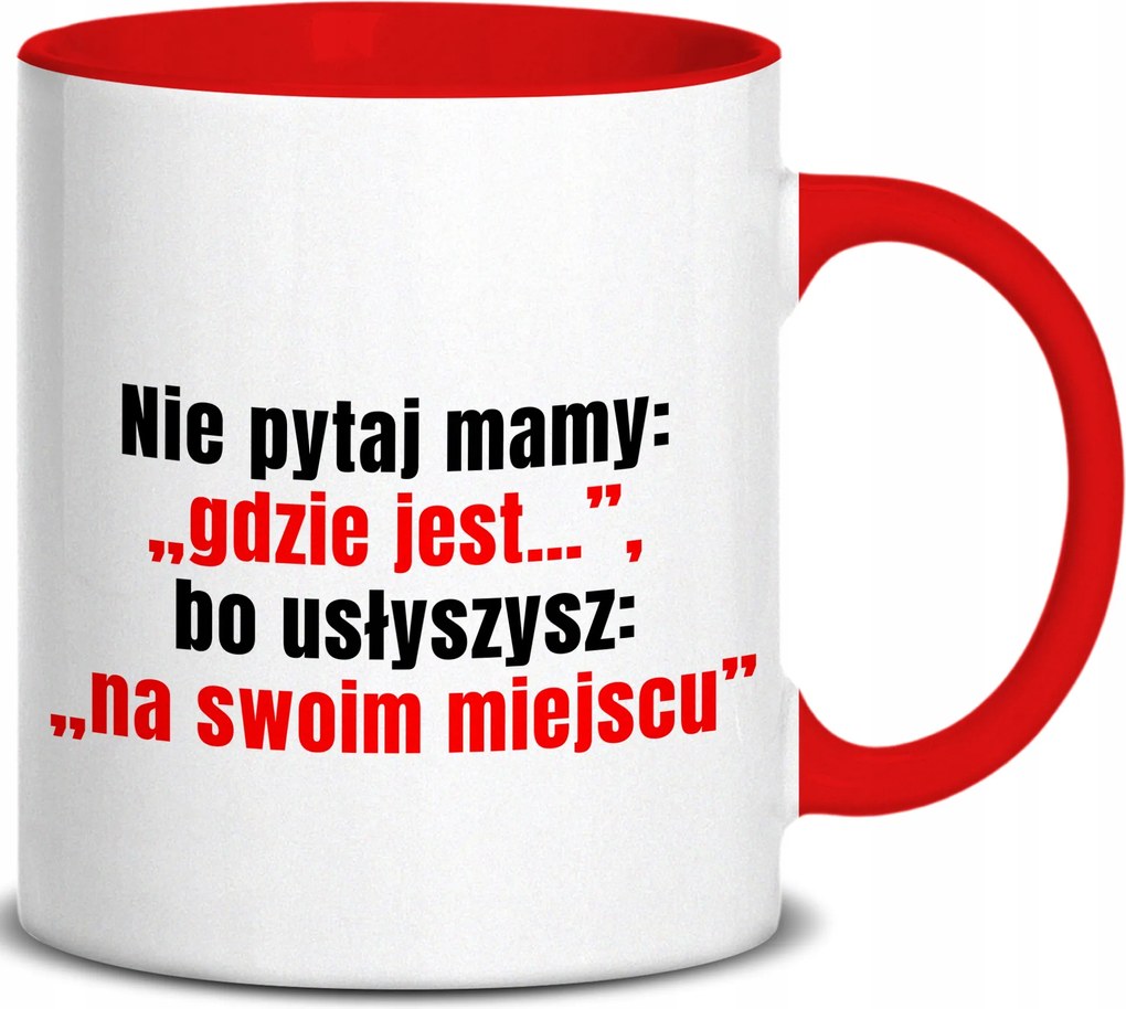 Bögre Piros Fül Beltéri 300ml Anya Első Bank Ajándék Anyának