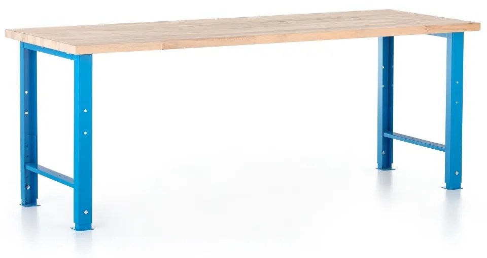 Állítható magasságú műhelyasztal Basic, 220 x 80 cm, kék - ral 5012