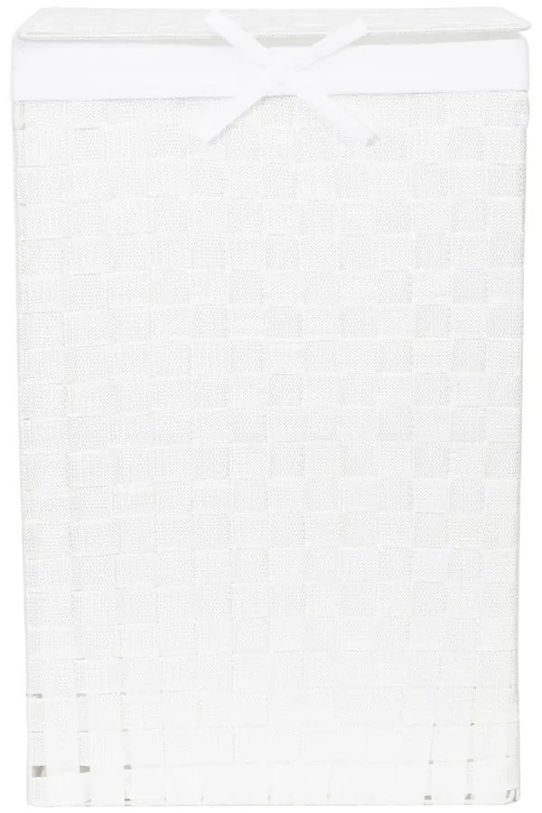 Laundry Basket Linen fehér, fedeles szennyeskosár, magasság 60 cm - Compactor
