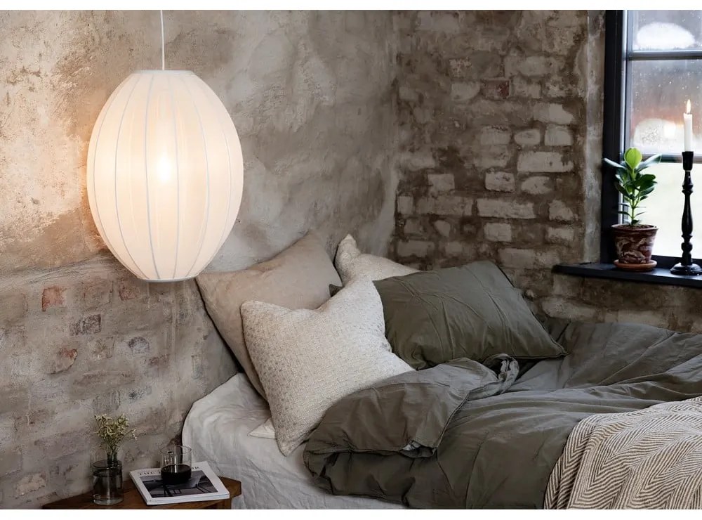 Fehér függőlámpa textil búrával ø 40 cm Florence – Markslöjd