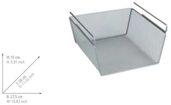 WENKO 53142100 - 27,5 x 28 cm-es ezüstszínű kosár