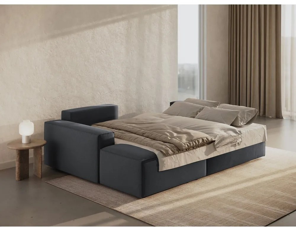 Sötétszürke kinyitható sarokkanapé (bal oldali) Jodie – Micadoni Home