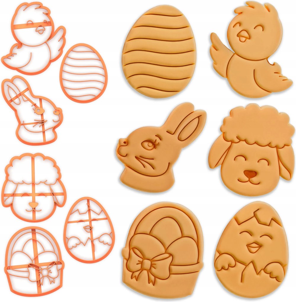 Húsvéti Formák Prémium húsvéti keksz lyukasztók 6-os szett