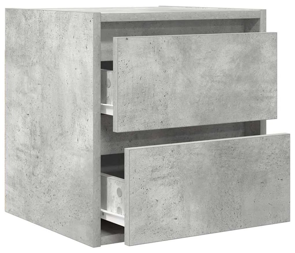 betonszürke falra szerelhető éjjeliszekrény 38x34x40 cm
