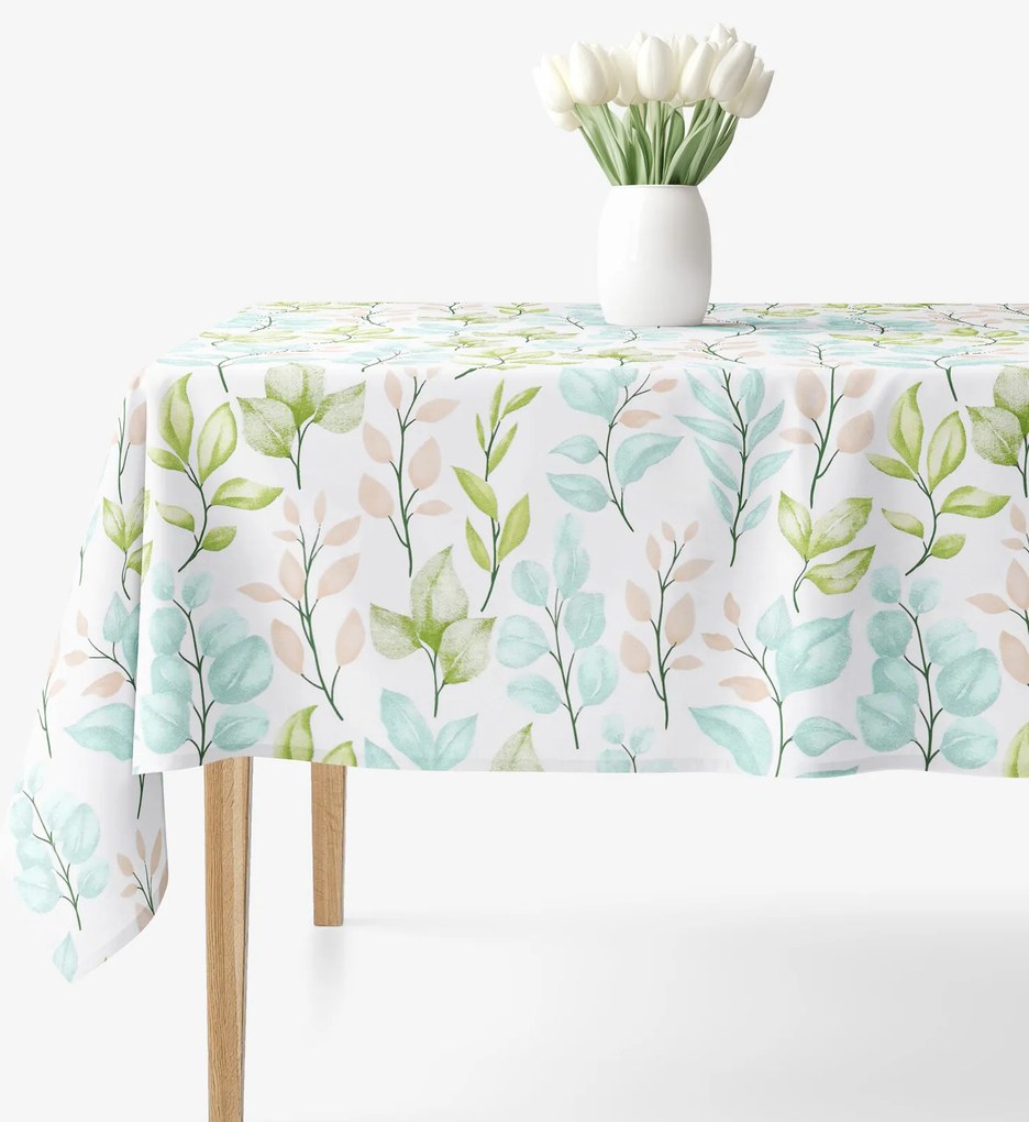 Goldea szögletes terítő 100% pamutvászon deluxe - festett levelek 100 x 100 cm