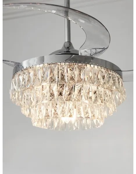 FANAWAY 212923 - LED mennyezeti ventilátor VEIL 6xE14/4,5W/230V króm + DO