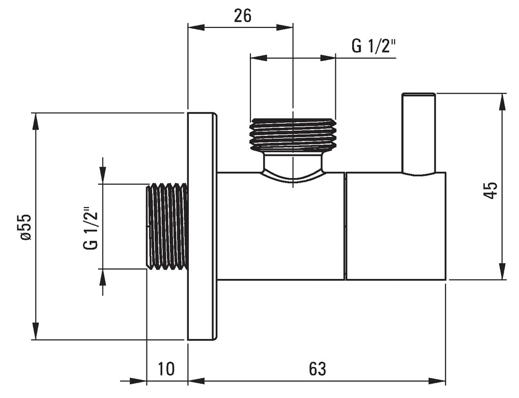 Deante Deante, kerek sarokszelep szűrővel 1/2" - 1/2" kerámia fejjel, VFA_B63R