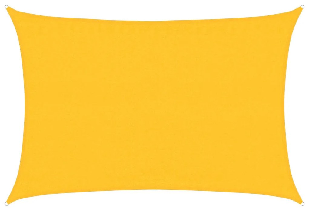 sárga négyszögletű HDPE napvitorla 160 g/m² 3,5x5 m