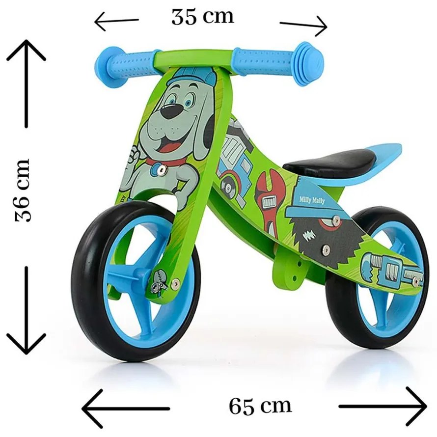 Gyerek multifunkciós fa futóbicikli Milly Mally Jake Bob