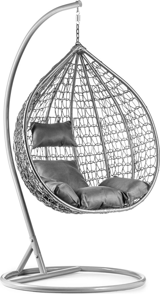 Szürke függőszék KOKON állvánnyal, szürke párna