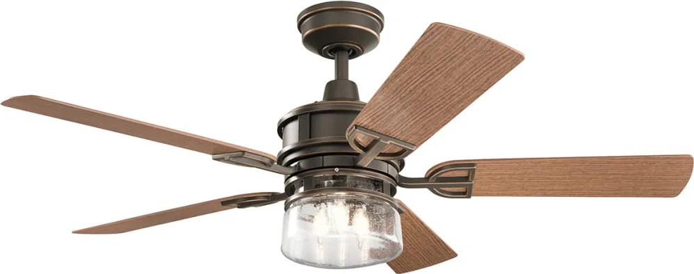 KICHLER KLF-LYNDON-52-OZ LYNDON Ventilátoros lámpa Antik Bronz, Dió, Sötét Dió E27 IP23