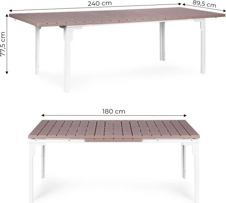 Nagy összecsukható kerti asztal 180-240 cm 12 fő részére fekete