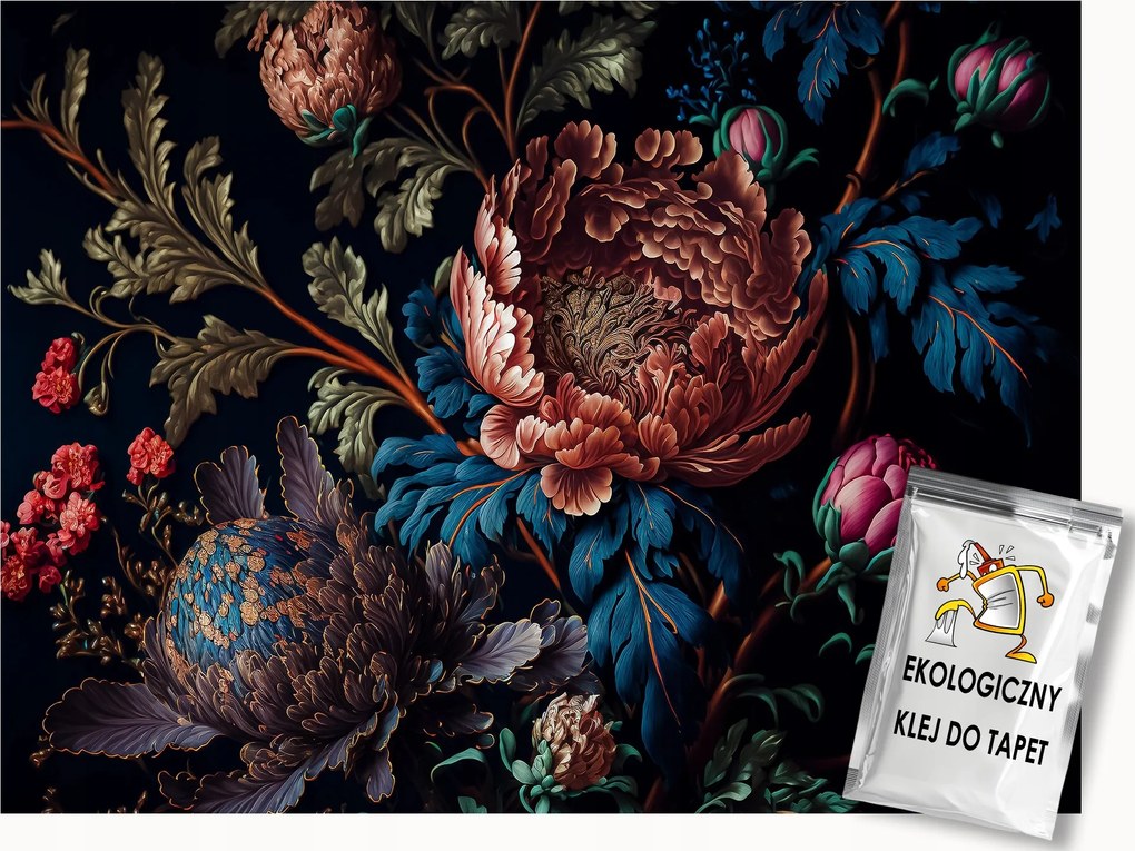 Fotótapéta Flizelina Természet Virágok Bazsarózsa Peonie Krizantém 100x75 ragasztó