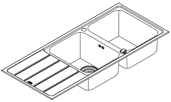 GROHE 31588SD1 - K500 mosogató 1160 × 500 mm rozsdamentes acél