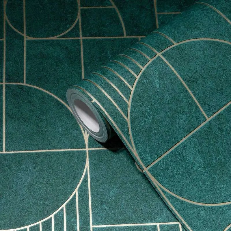 Vinyl tapéta flizelin mosható zöld arany mintás As Creation 53cm