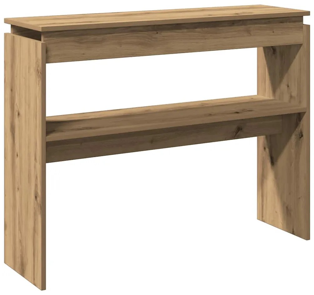 kézműves tölgy színű szerelt fa dohányzóasztal 102x30x80 cm